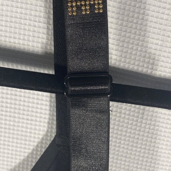 Juicy Couture Y2K Black Tank Top With Embellished Straps XL Nylon/Spandex bling - Picture 5 of 7